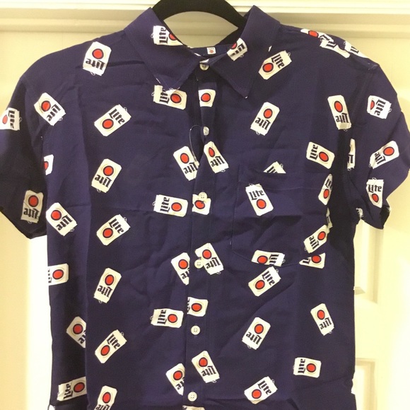 Shirts Miller Lite Button Up Collar Shirt Poshmark